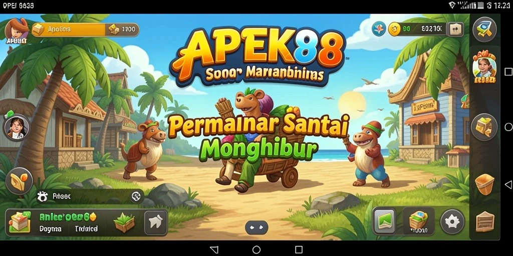 Screenshot gameplay APEK88 menampilkan suasana permainan yang ceria dan interaktif.