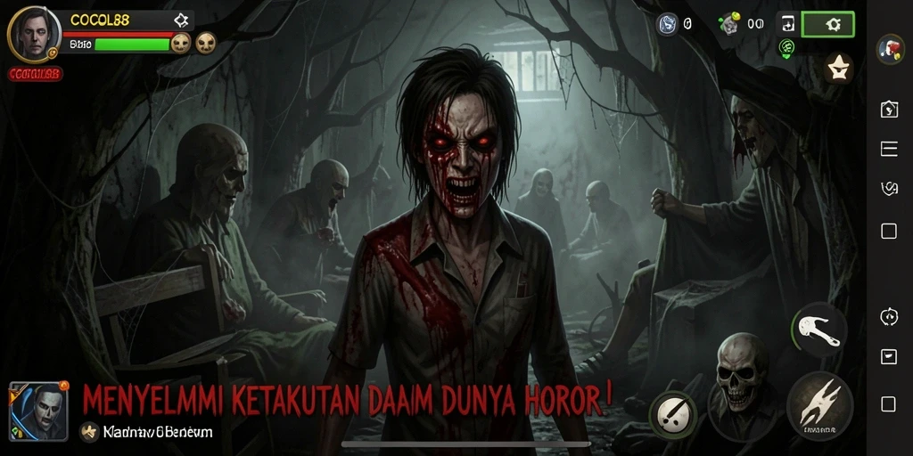 Screenshot gameplay menampilkan suasana mencekam dalam COCOL88.