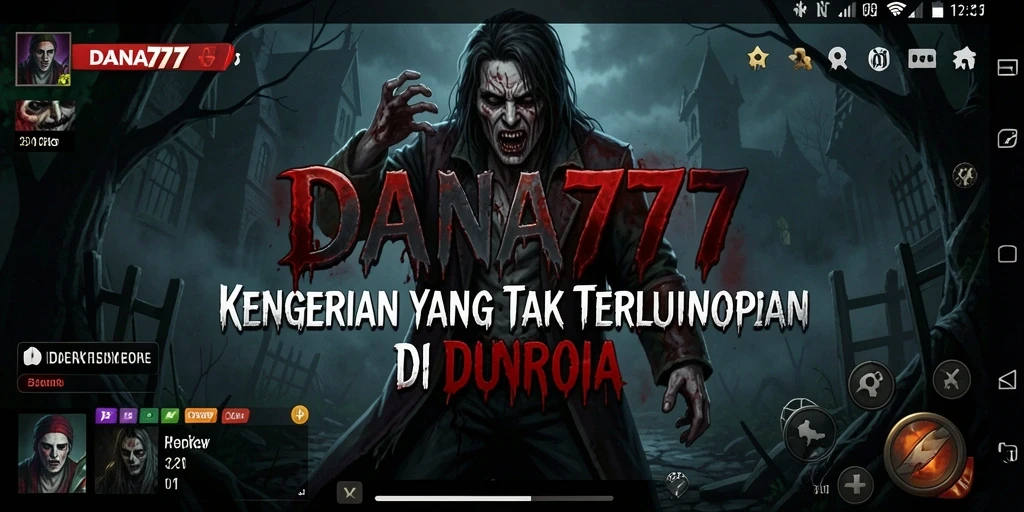 Screenshot dari gameplay DANA777 yang menampilkan suasana menyeramkan.