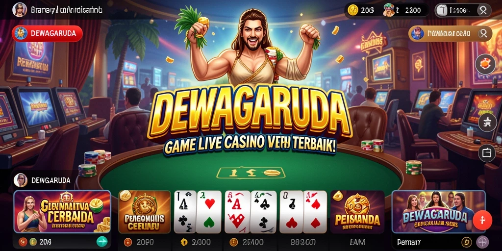 Tampilan antarmuka permainan Live Casino yang menarik di DEWAGARUDA.