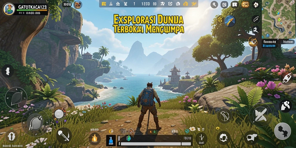 Tampilan gameplay GATOTKACA123 dengan dunia terbuka yang luas dan interaktif.