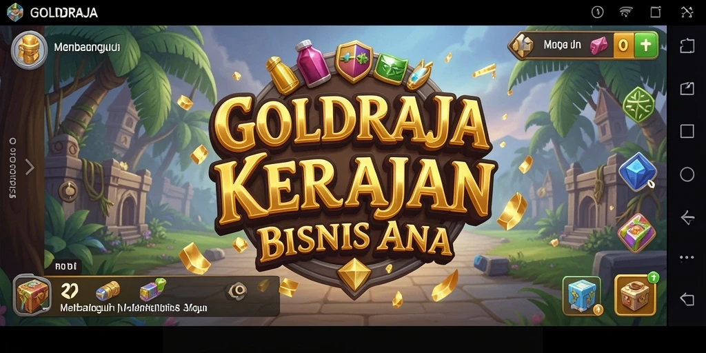 Tampilan gameplay GOLDRAJA yang menunjukkan strategi bisnis yang cerdas.