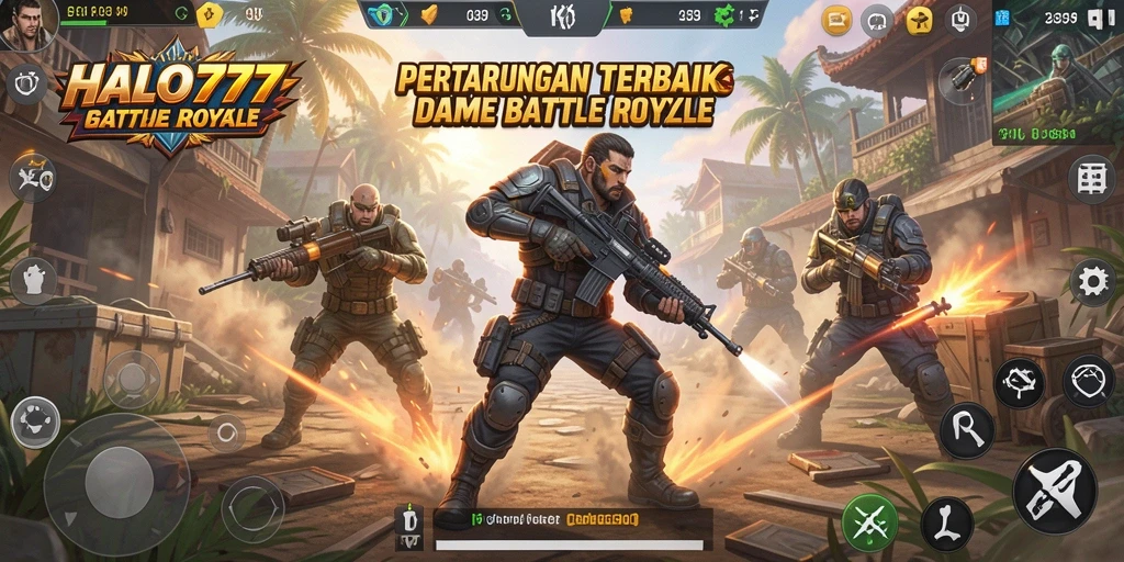 Tangkapan layar menunjukkan aksi seru dalam permainan Battle Royale.