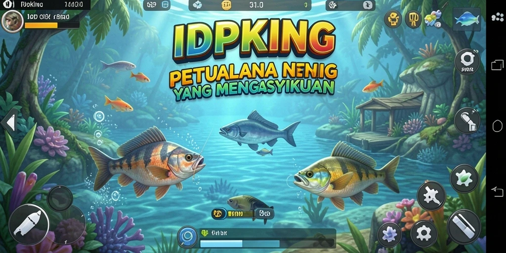 Tampilan menarik gameplay IDPKING yang menggambarkan aksi memancing.