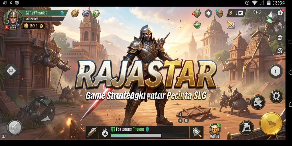 Tampilan gameplay menarik dari RAJASTAR dengan strategi SLG yang mendebarkan.