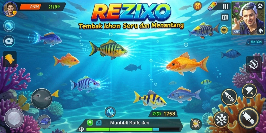 Screenshot gameplay Tembak Ikan yang penuh aksi di REZIXO.