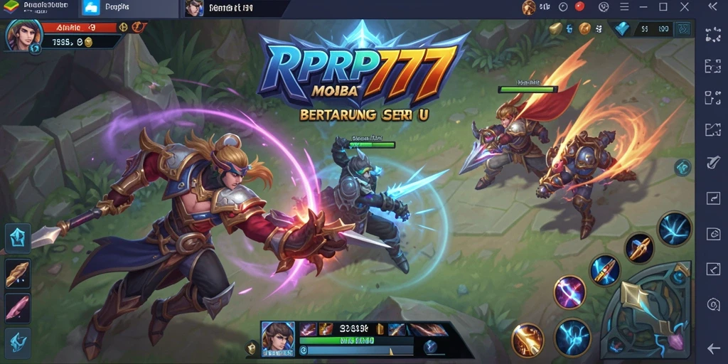 Gameplay seru RPRP777 dalam pertempuran MOBA yang intens.