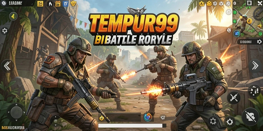 Gameplay intens TEMPUR99 dengan pertempuran epik antara pemain.