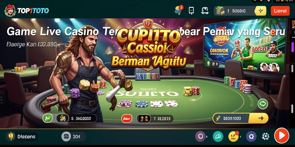 Tampilan gameplay Live Casino di TOP1TOTO dengan dealer langsung.