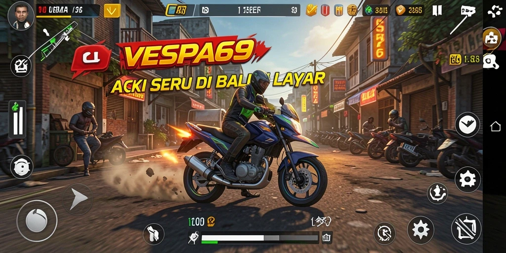Tampilan gameplay aksi seru VESPA69 yang mendebarkan.